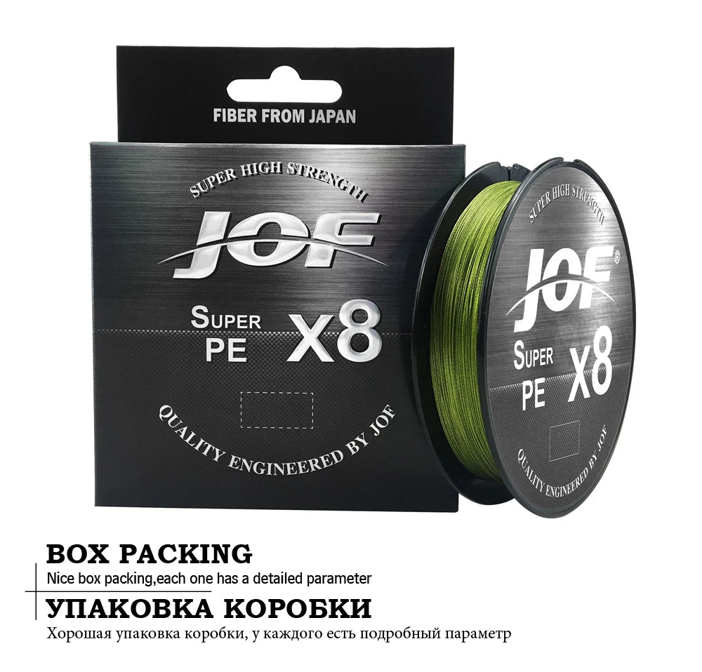 JOF 8 Strands PE Braided Fishing Line 300M 500M 150M 15-100LB