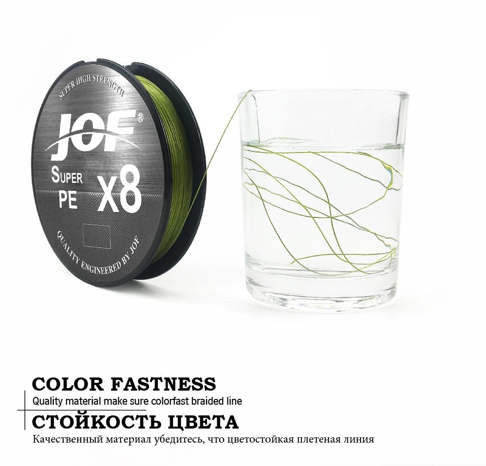 JOF 8 Strands PE Braided Fishing Line 300M 500M 150M 15-100LB