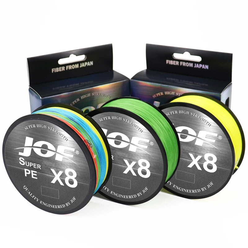 JOF 8 Strands PE Braided Fishing Line 300M 500M 150M 15-100LB
