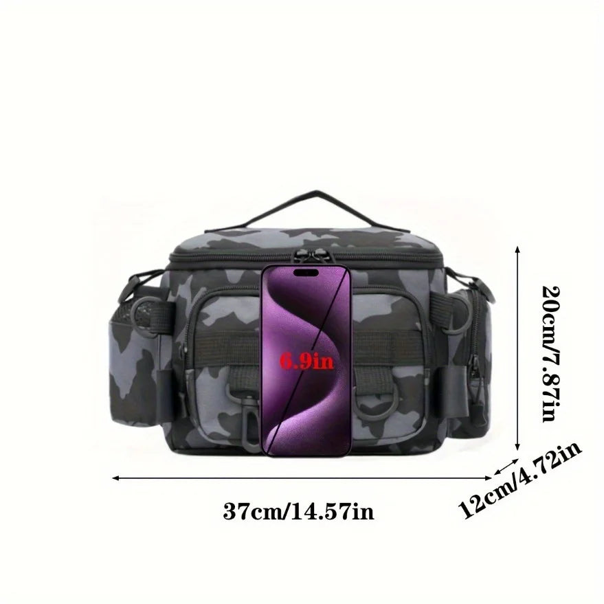 Bolsa de Pesca Multifuncional – Cintura ou Transversal, em Lona Resistente, Ideal para suas pescas