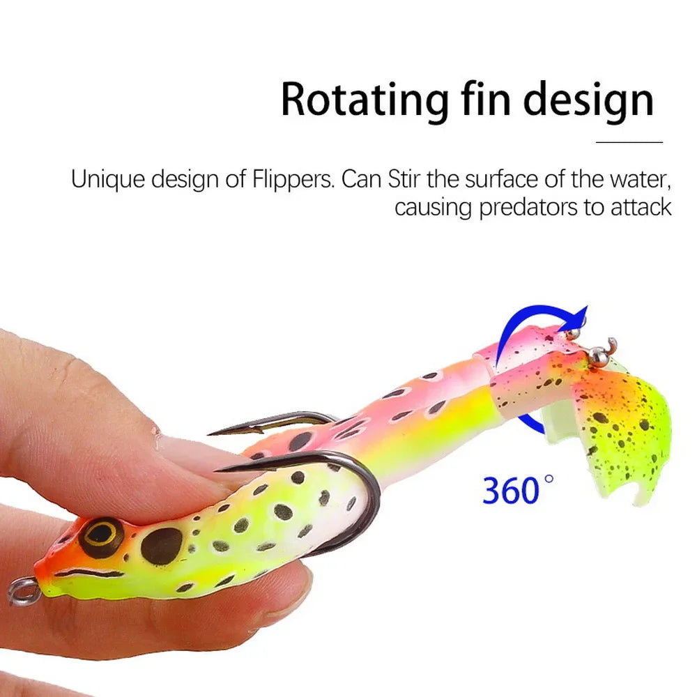 Isca Artificial Tipo Sapo com Hélice Dupla – Silicone Macio, para triras e tucunares.