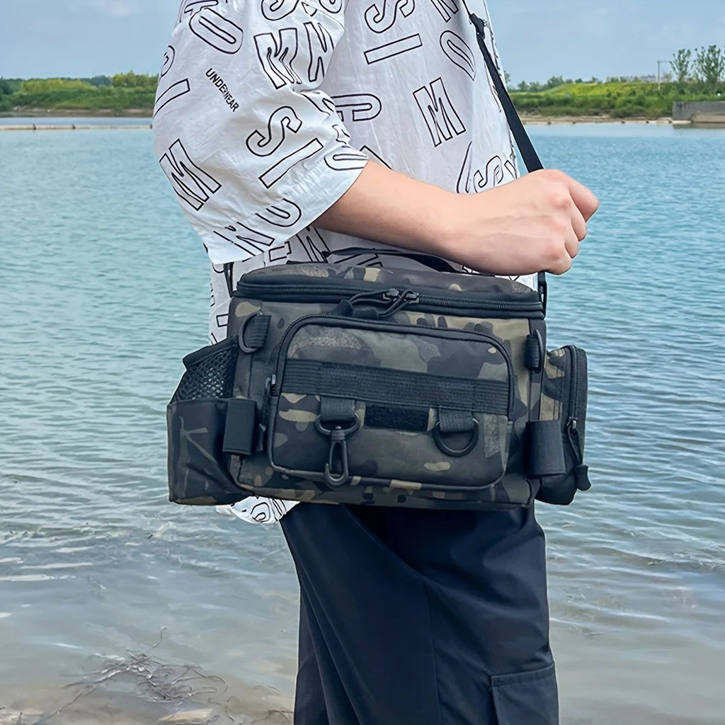 Bolsa de Pesca Multifuncional – Cintura ou Transversal, em Lona Resistente, Ideal para suas pescas